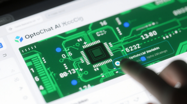 Next, I will generate four images showcasing the OptoChat AI photonic chip design interface demonstration